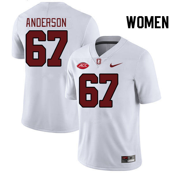 Women #67 Fisher Anderson Stanford Cardinal 2024 ACC Conference College Football Jerseys Stitched-Wh